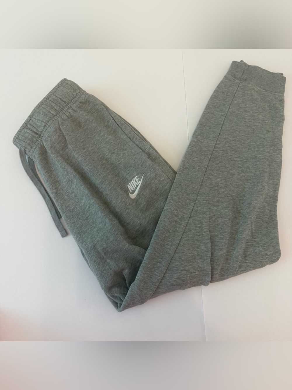 Nike Men’s Small‎ Gray Fleece Open Hem Sweatpants Embroidered Swoosh